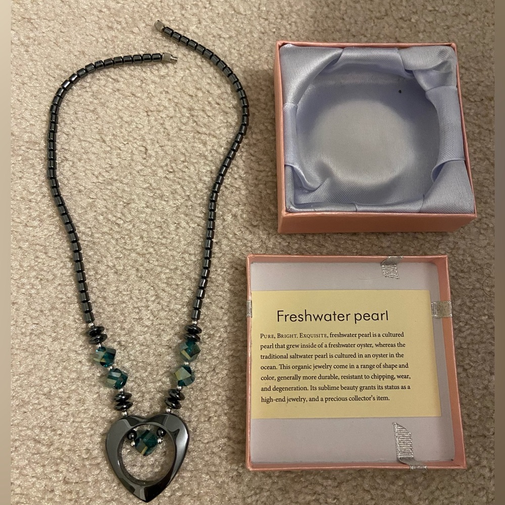 Elegant Freshwater Pearl Necklace with Heart Pendant